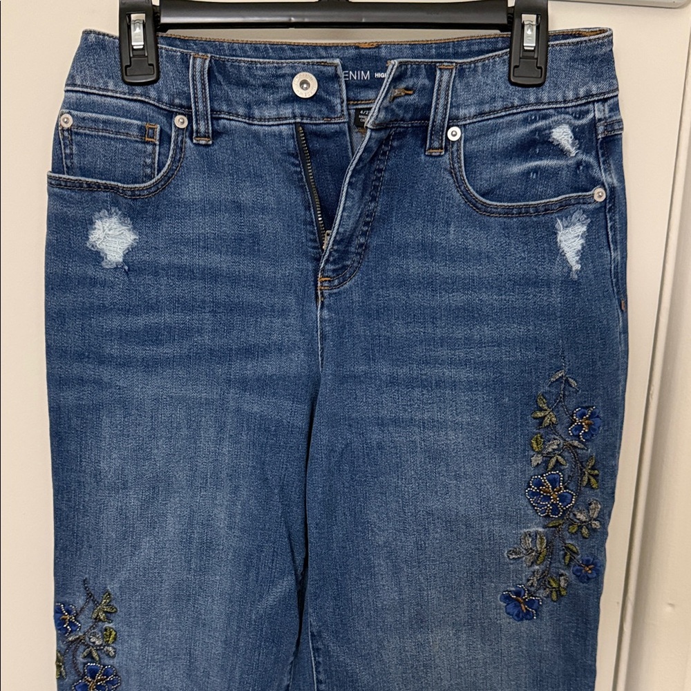 Blue Embroidered Women’s Jeans